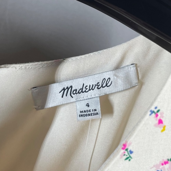 NEW Madewell Dress Womens 4 yellow pink floral fit flare preppy casual cottage - Picture 4 of 10